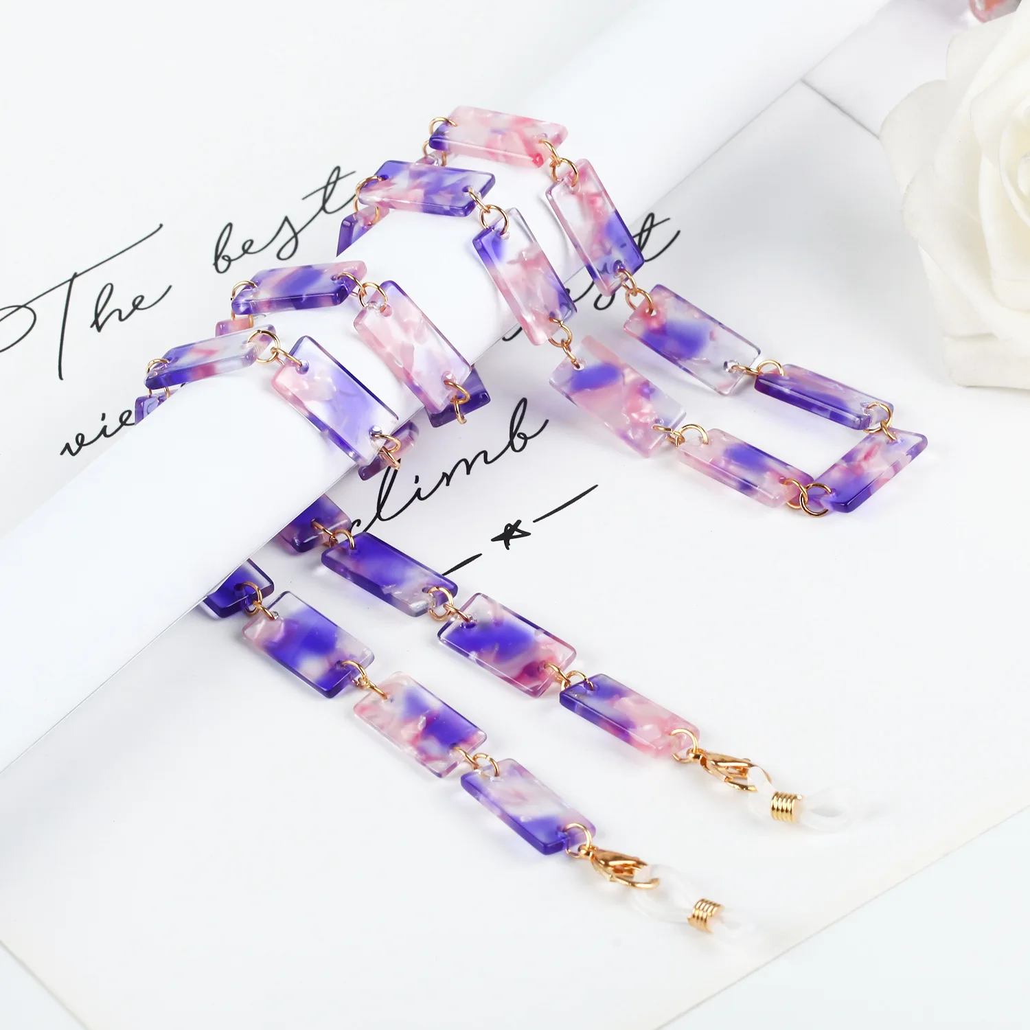 Высококачественная акриловая цепочка для солнцезащитных очков, держатель для очков, длинное ожерелье, многофункциональный браслет для очков на заказ