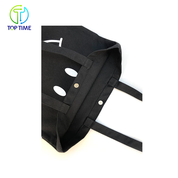 
Promotional Shopping Custom Printed Black Organic Cotton Tote Bag 