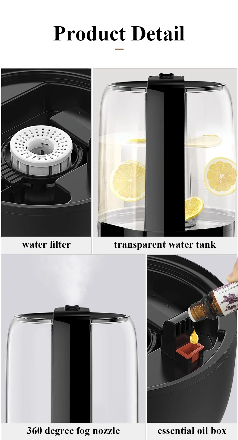 Ультразвуковой увлажнитель воздуха RUNAL OEM ODM 4L Rohs Humdifer Luchtbevochtiger Pp для дома спальни