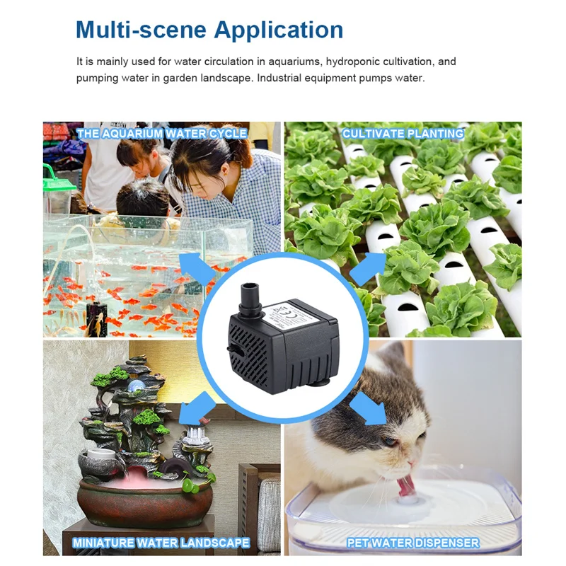 Electrical 5W 80GPH Mini Submersible Water Pump 300lh Aquarium Fish Tank Fountain Water Pumps for Sale