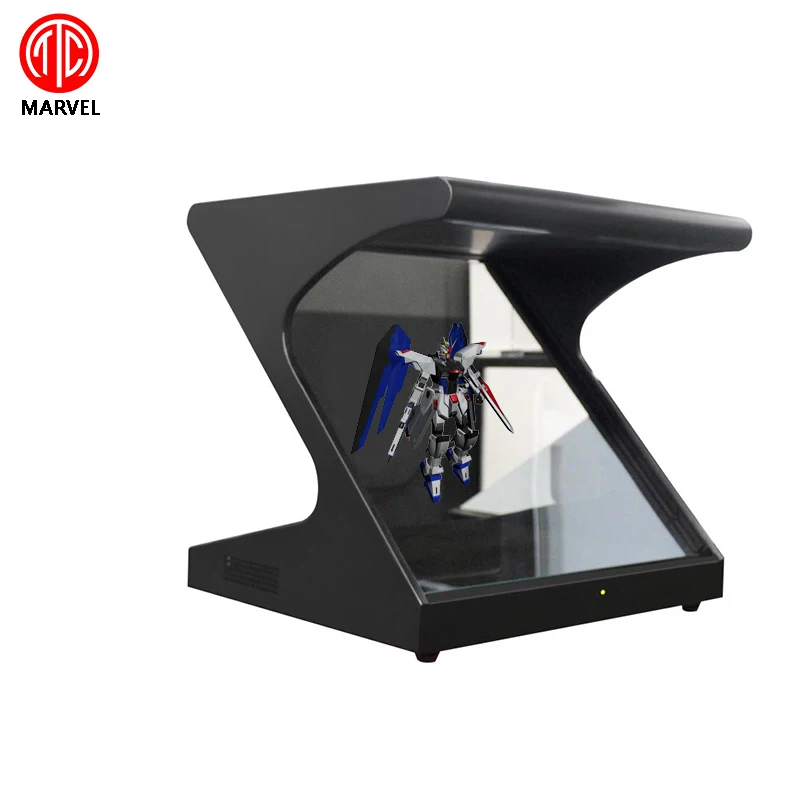 3D Pyramid Hologram Display Showcase full HD 3d stereoscopic effect poster holographic display