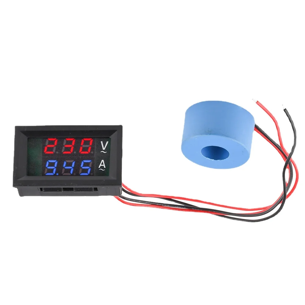 AC 50-500V Digital LCD Voltmeter Ammeter 10A 50A 220V Voltage Current Meter Tester Detector Current Transformer