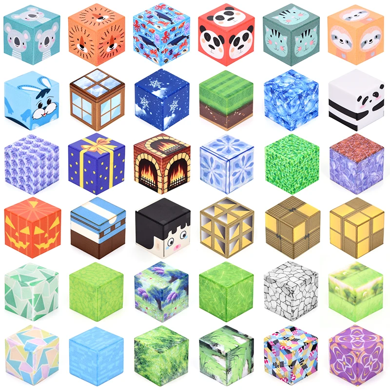 156 elements designed Creative DIY 3D Magnet Tiles Puzzle Plastic Decompression Toy and Children  Gift Packaged Christmas Sets