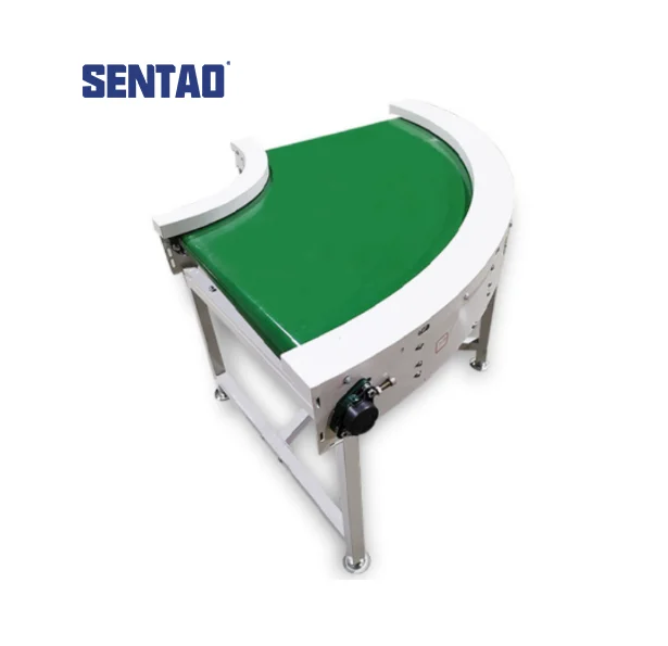 Efficiency adjustable speed 90 180 degree curved turning PU/PVC belt conveyor