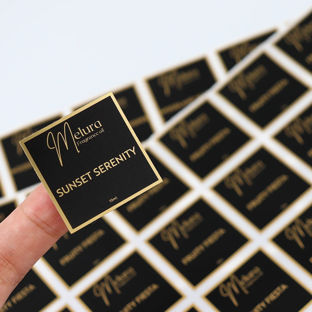 Waterproof Vinyl Sticker for Lipstick Tube Custom Printing Small Logo Round Sticker Packaging Label