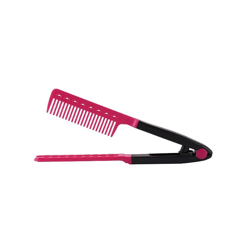 Wholesale Amazon Hair Styling Comb V-Clamp Comb Straightening Splint plastic hair brush