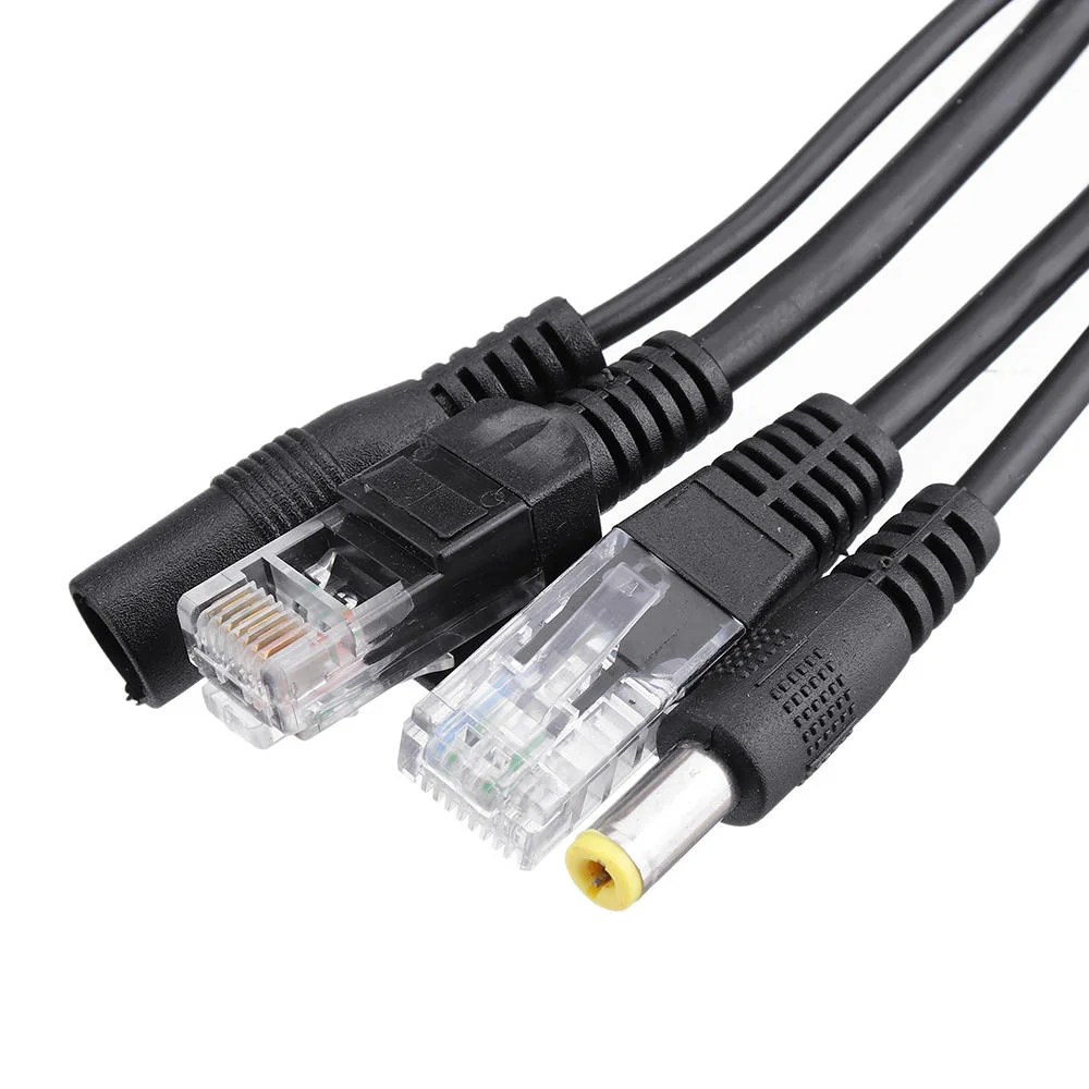 1 Pair POE Adapter Cable Tape Screened POE Switch Cable POE Splitter Injector Power Supply 12V Synthesizer Separator Combiner