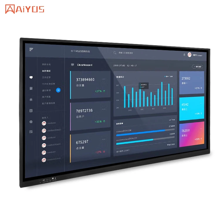 55 inch 4K dual os smart electronic whiteboard touch screen interactive flat panel with HDMI input