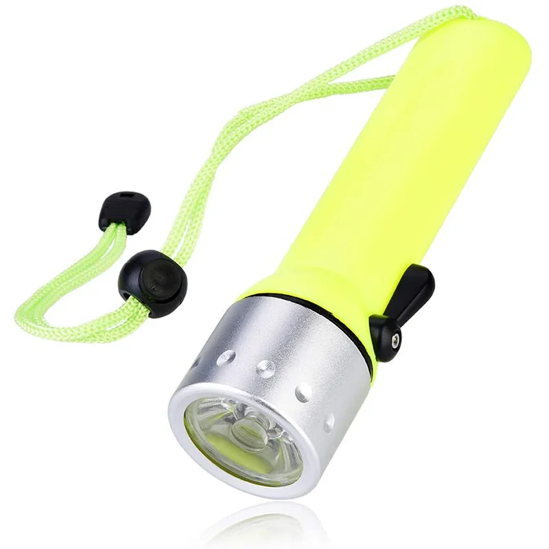 Rechargeable underwater T6 LED diving torch high brightness yellow plastic waterproof dive flashlight