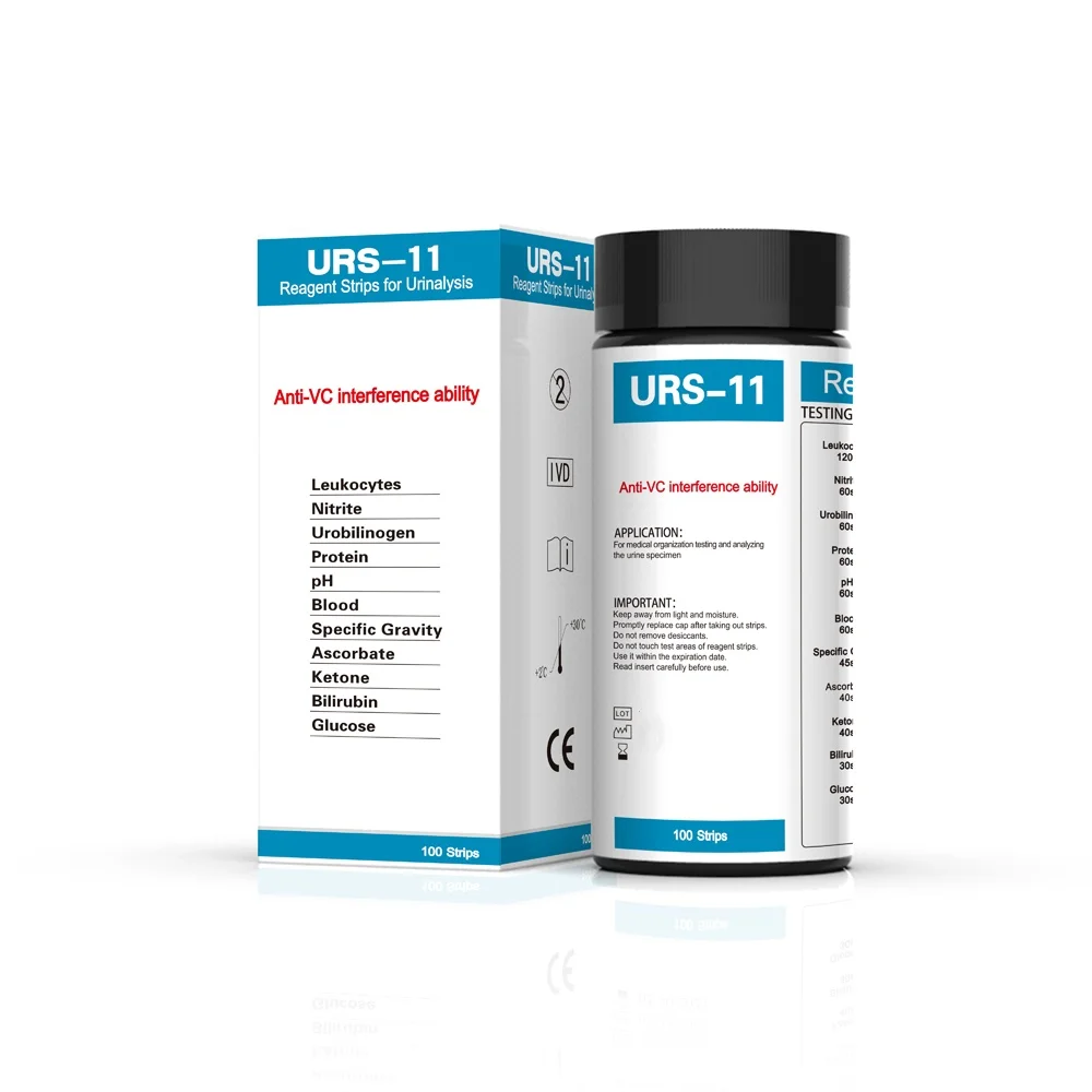 CE ISO approved, 11 Parameter Urine Test Strips, Urine Reagent Test Strips Paper