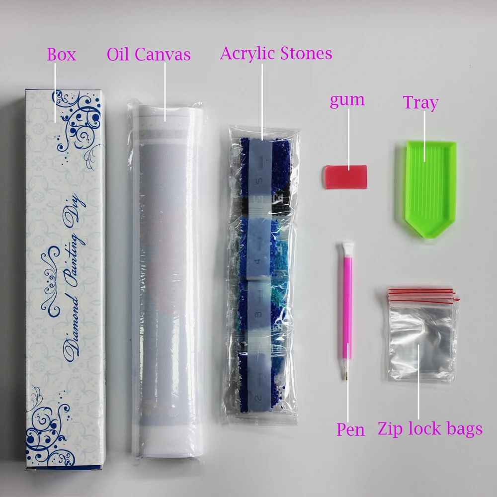 
DIY Fairyland Beauty Diamond Painting for gift and indoor decor with Partial covered Round acrylic diamond on Oil canvas 40x30cm 