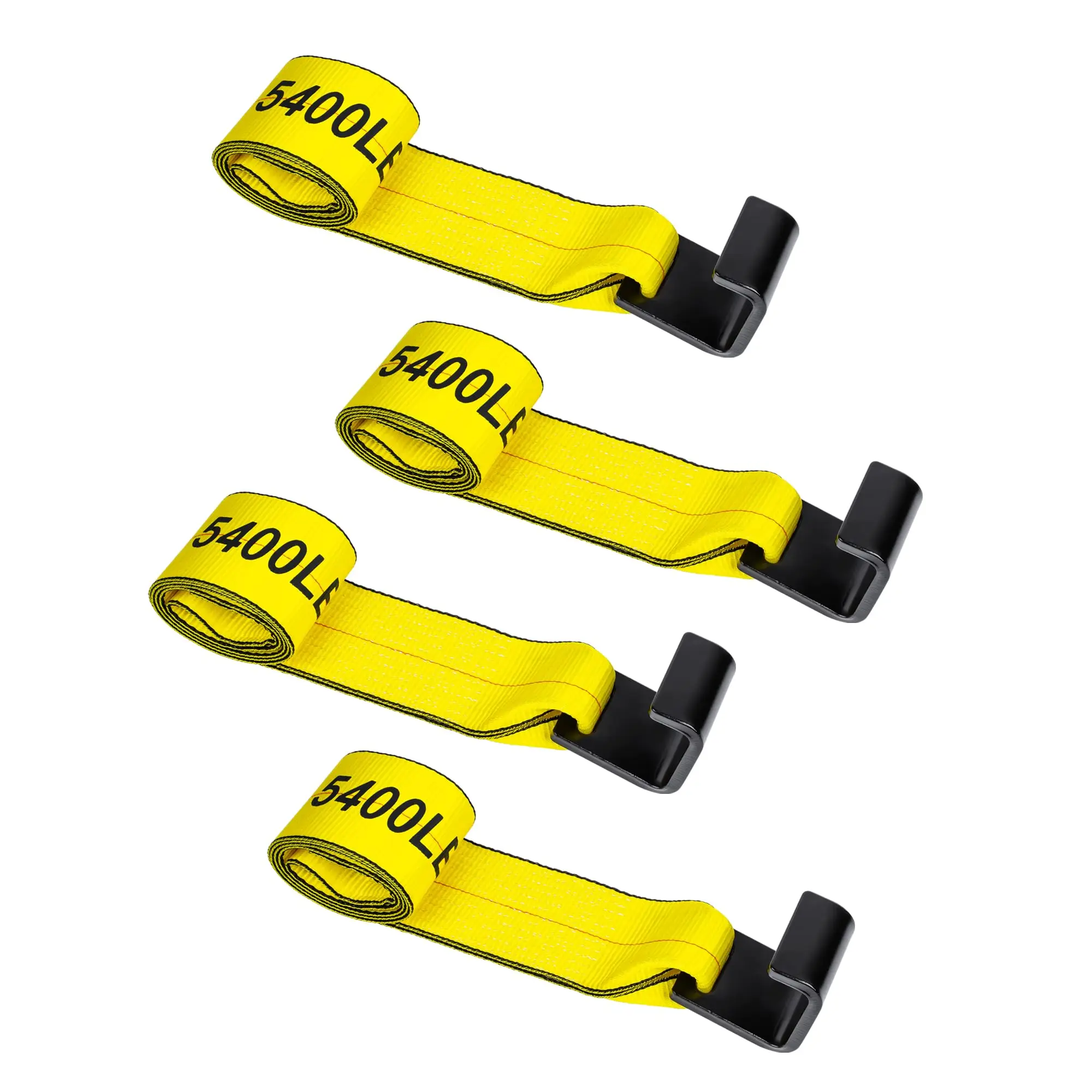 Wholesale 4 Inch Heavy Duty Winch Pull Straps with Flat Hook Custom Size Polyester Belt Cargo Lashing Transportation US Standard