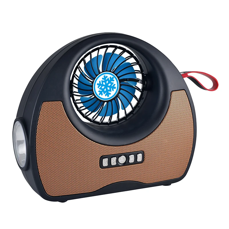 High Qualities Mini Charging Electric Camping Portable Energy Solar Fan With Light Speaker Radio