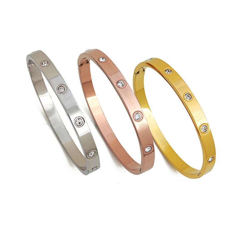 18k gold plated fashion high quality personalized titanium steel jewelry bracelets women