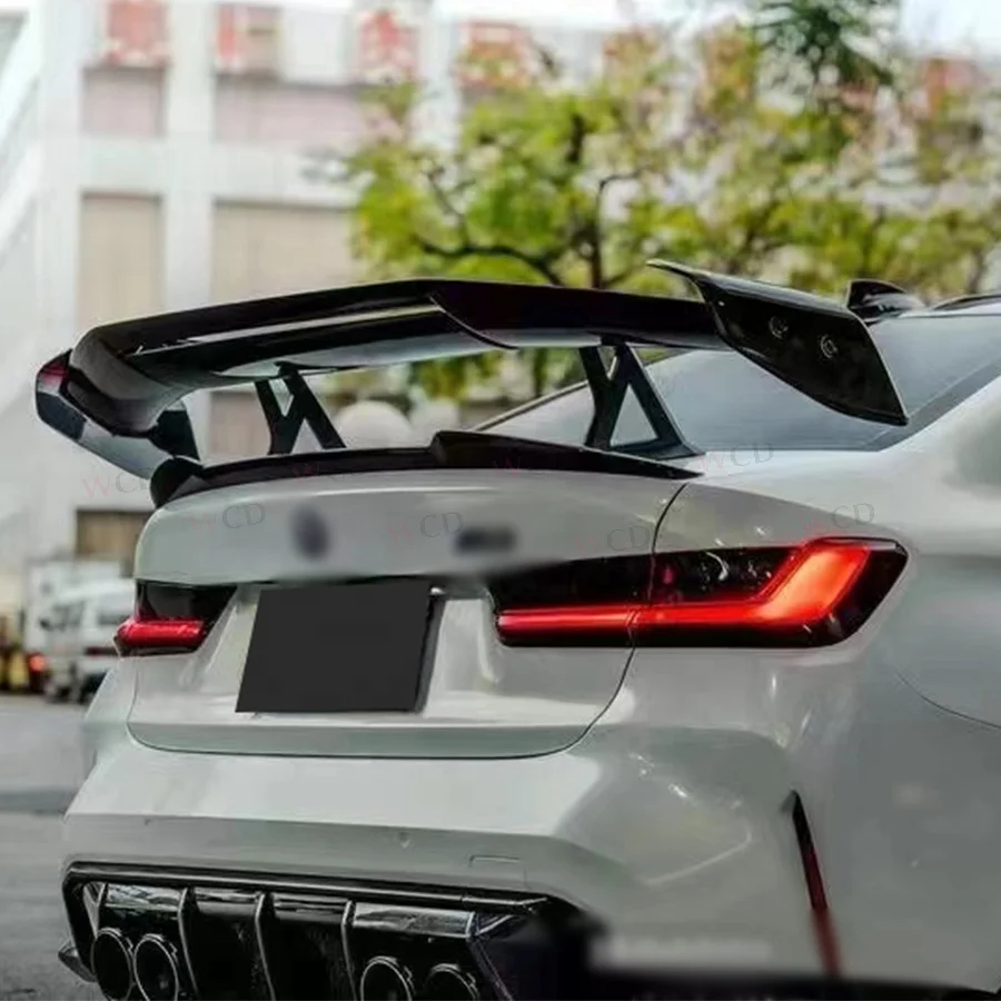 Real Carbon Fiber Universal Rear Spoiler For BMW M3 M4 G80 G82 F80 F82 Rear Swan Neck Wing Universal Spoiler