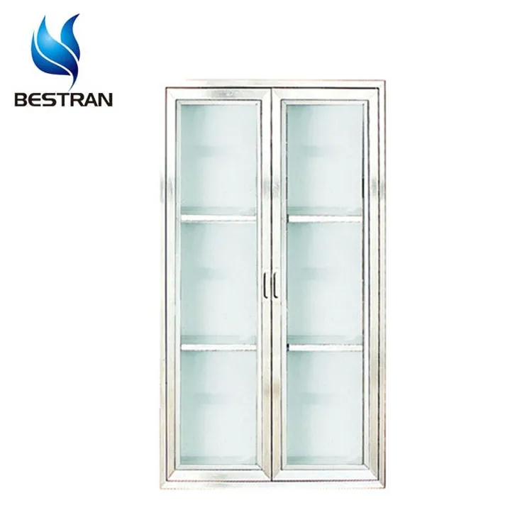 BT-AP005  hospital stainless steel medical instrument cabinet medicine drug cupboard with glass door shelves Price