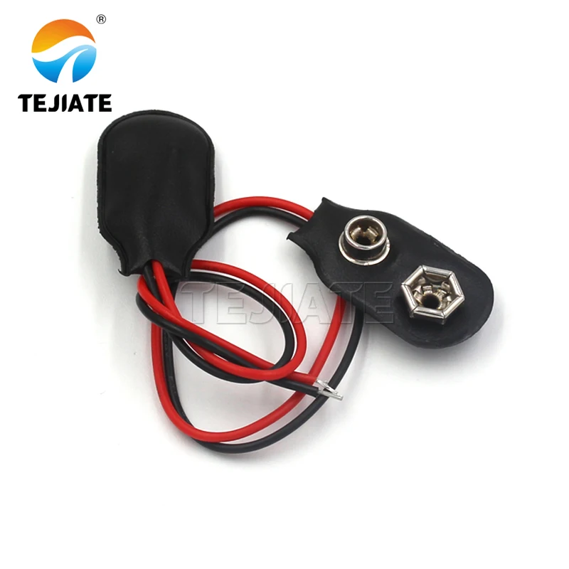 Shenzhen Square button Cap 9v Battery Holder Box Pack Case Hard Plastic With Wire Cable Packs DC Connector 9v Battery Pack