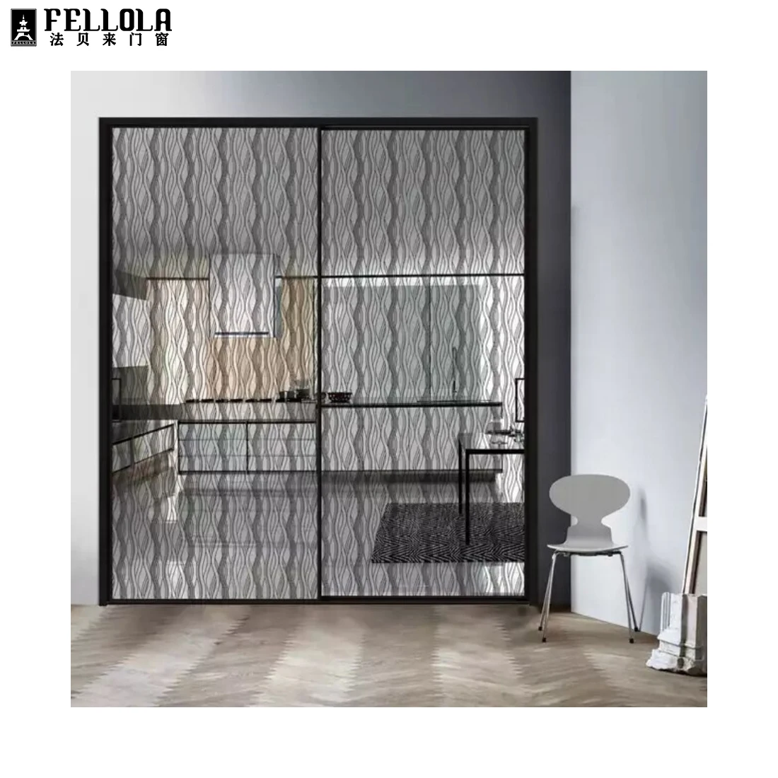 Fellola Hot Sales Aluminum Door 94 Inch 96 Inch Wrought Door Can Customize Size Sliding Glass Doors