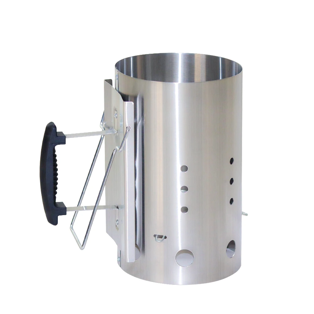 BBQ Fire Chimney Starter Stainless Steel BBQ Coal Chimney Starters With PP Handle