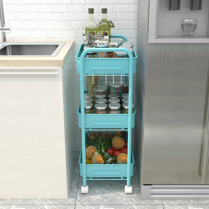 DSH Whole Metal Storage Trolley Cart 3 Tier Kitchen Storage Trolleys With 4 Wheels