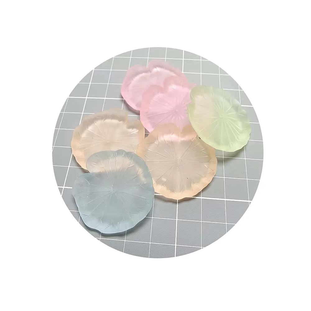 Mini Luminous Resin Beads Lotus Leaf and Lotus Charm for Fairy Garden Toy and Craft DIY Decorations