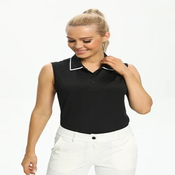 Hot Sale Women Sleeveless Plain Golf Polo Shirt Ladys Tops Sport Polo Shirts Womens Golf Shirt