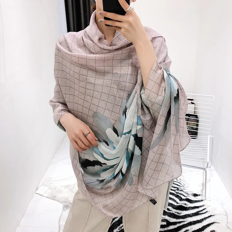 
Factory Manufacture Fashion Design Printed Custom Elegant lady Matte Satin Scarf 