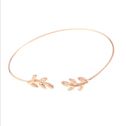 YiWu Fashion jewelry simple wild metal copper leaf bracelet plating alloy jewelry ladies bracelet