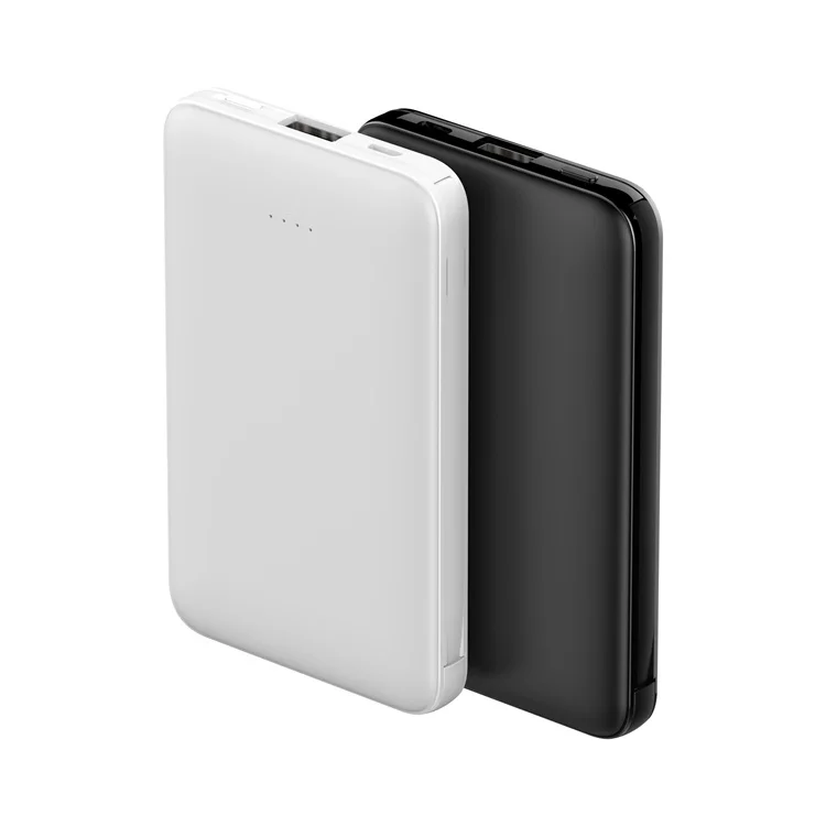 Powerbank  5000mah  Portable  Gift Emergency Battery Ultra  Thin with Cable  Build in Dual Cable