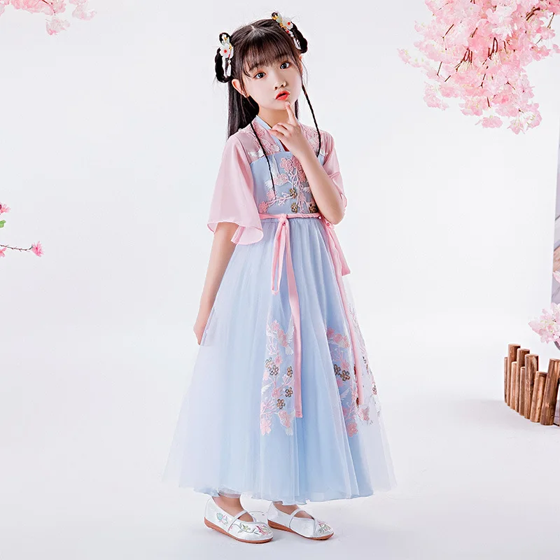 Для девочек Hanfu Tradicional Kleid малыш Anak Vestido платье в традиционном китайском стиле костюм феи для девочки ханьфу