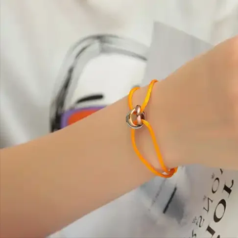 Hot Selling Metal Buckle Ribbon Bracelets Stainless Steel Circle Colorful Adjustable Size Bracelet