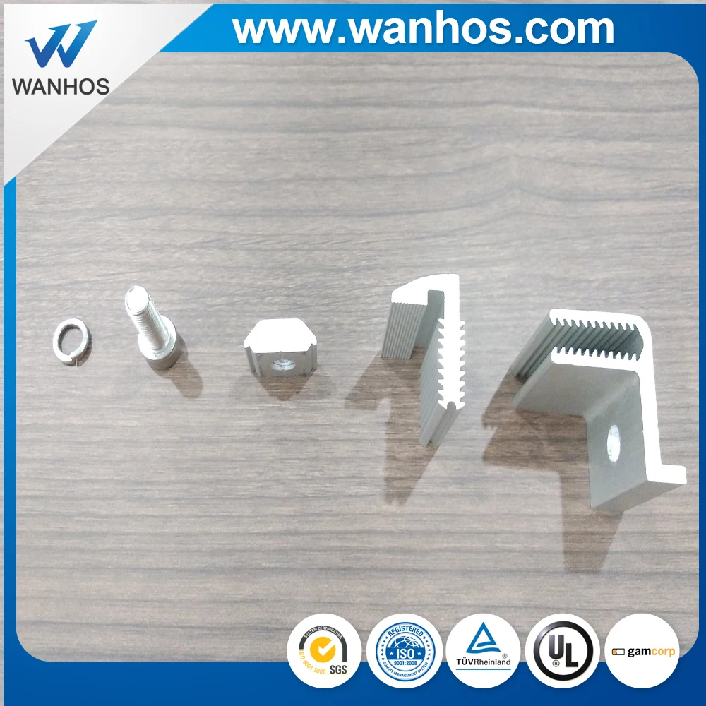 Adjustable Solar End Clamp Connection Black & Natural for Solar Panel Mounting 10 Years Standard 35-60mm DIN3017 CN;FUJ Metric