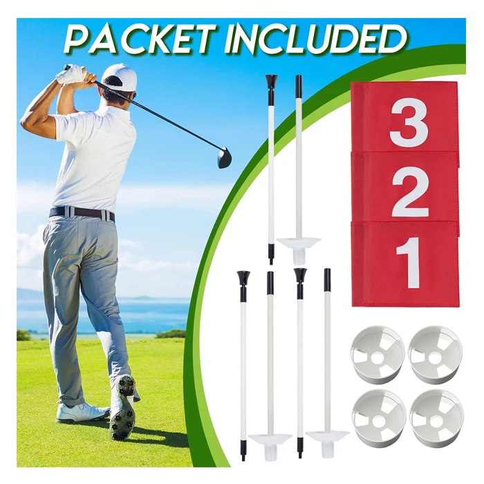 Low Price No MOQ Nylon Oxford Heavy Duty Fabric Ground Campaign Hole Cup Pin Double Sided Custom Mini Master Stick Golf Flag