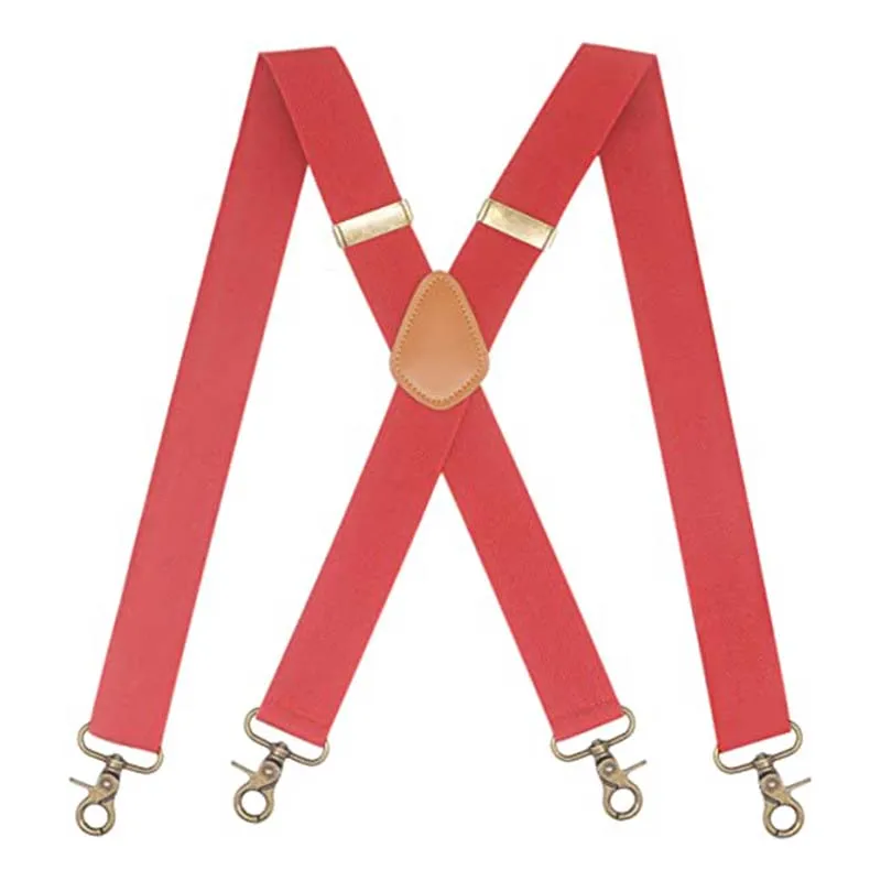 REWIN Heavy Duty X Style 4 Swivel Strong Hooks Adjustable Braces Elastic Suspender for Men