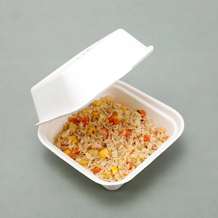 Eco Friendly Microwavable Container Takeaway Food Sugarcane Bagasse Biodegradable Boxes To Go Food Container For Restaurant
