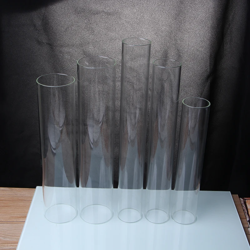 Inner Dia 90mm Customized Sizes Open Ended Glass Candle Holder Tube Chimney For Crystal Candlesticks Low MOQ