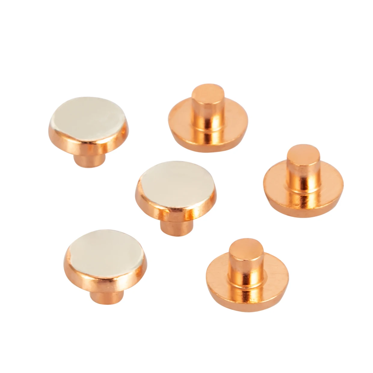 Wholesale Round/Flat Type AgSnO2 AgZnO Solid Silver Plating Electrical Bimetal Silver Contact Rivet For Switch