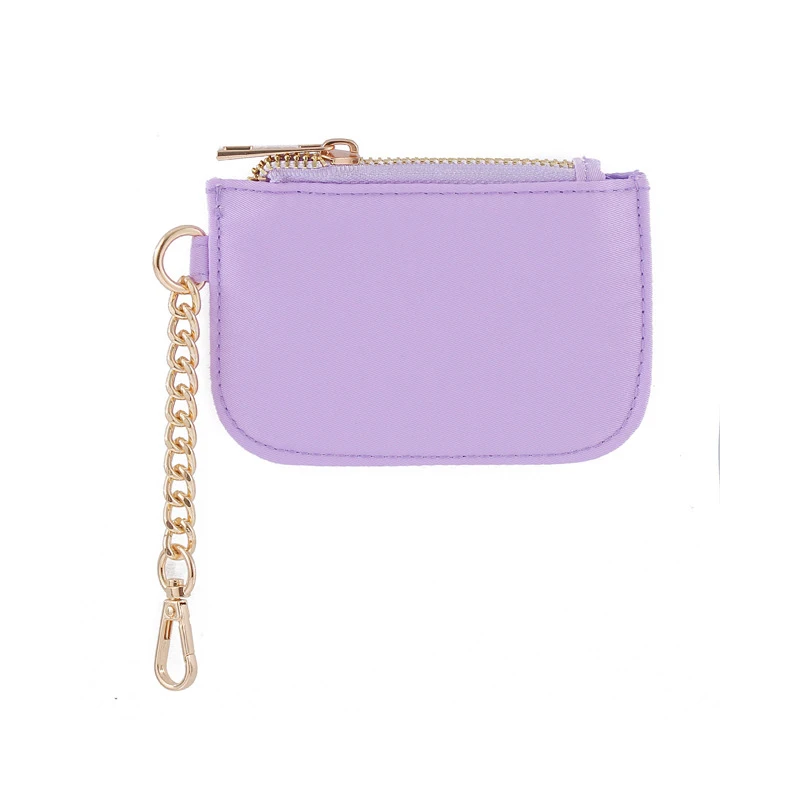 Wholesale Embroidery Multiple Color Nylon Wallet practical Girls Cute Coin Purse with Keychain