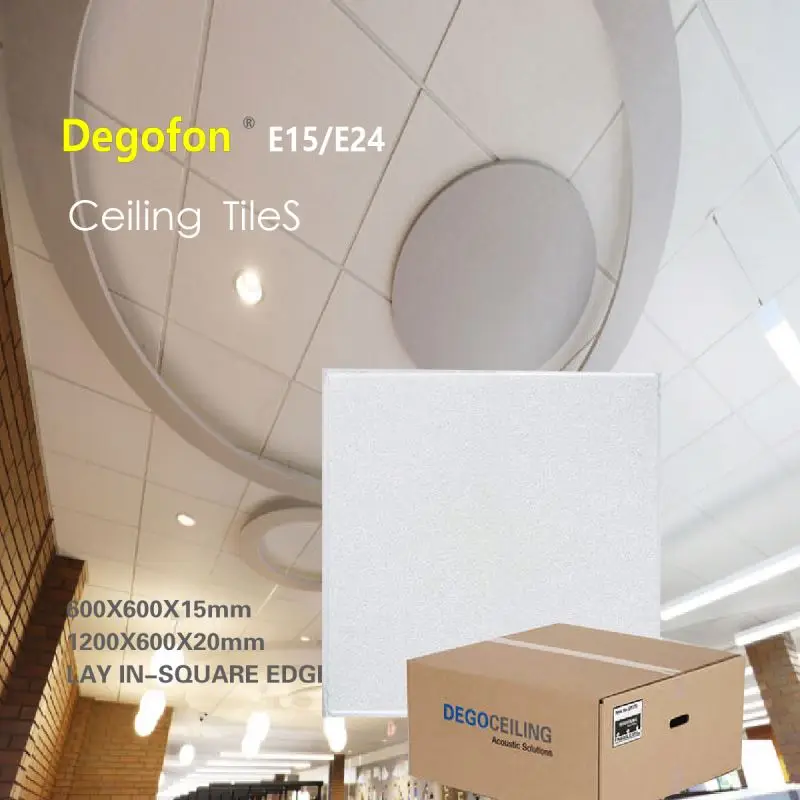 Decoration Materials Fiberglass Ceiling Board Acoustic Tiles Sound Proof Foam Indoor Ceiling Applications