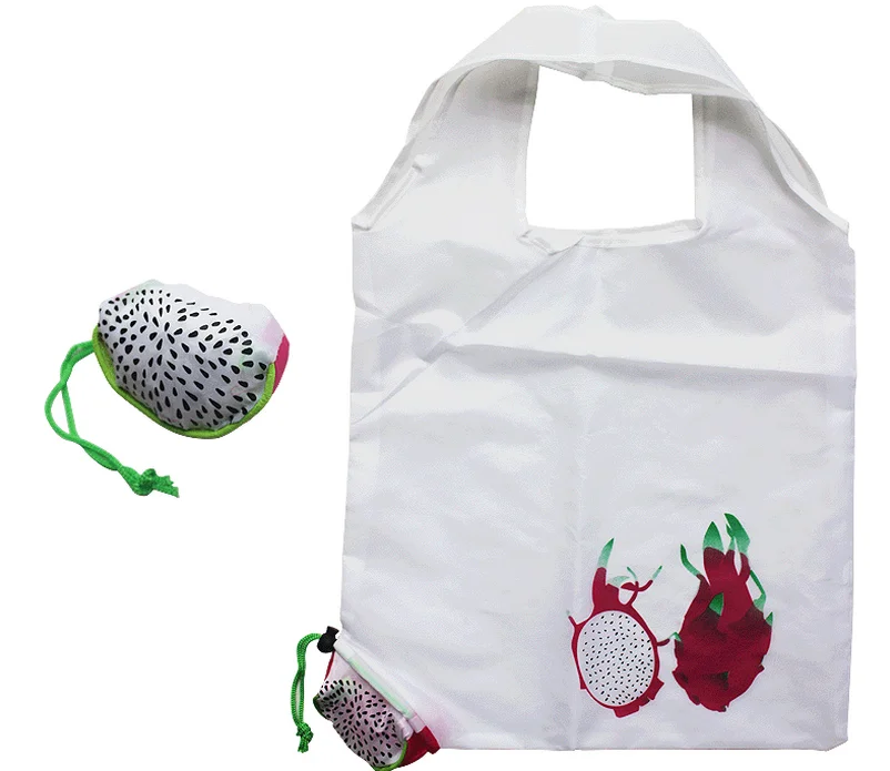 Eco-friendly Polyester custom logo Strawberry Shaped Fruit Folded polyester shopper bag