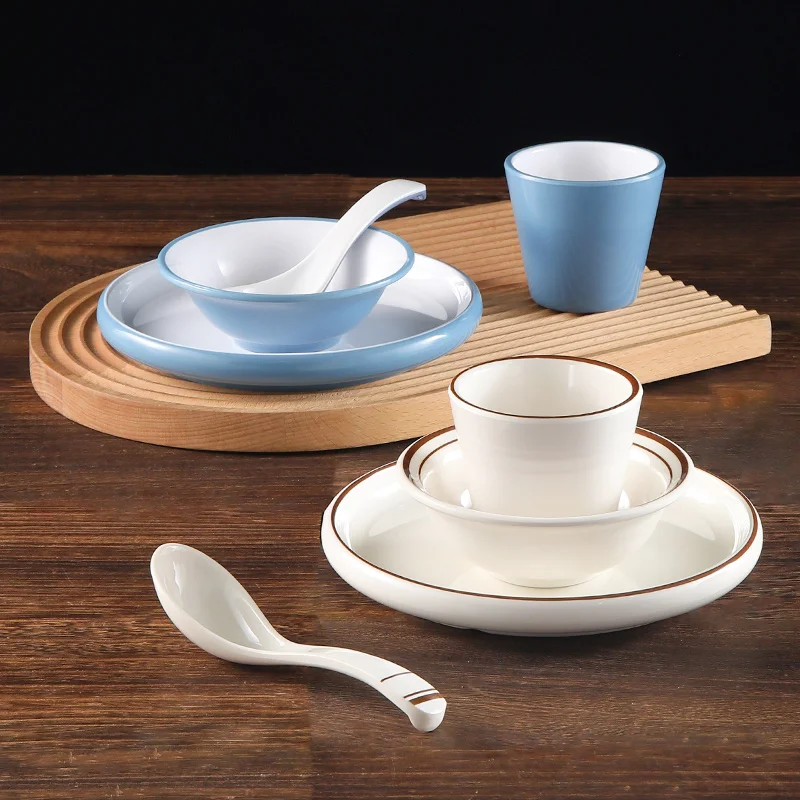 Wholesale plates sets dinnerware modern unbreakable full restaurant tableware set of dishes