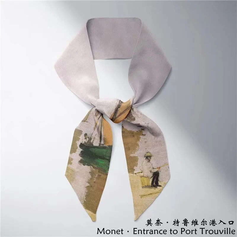 Woman Twill Silk Scarf 100*4cm Long Small Head Scarves Bag Ribbon Kerchief Ladies Tie Hot Selling
