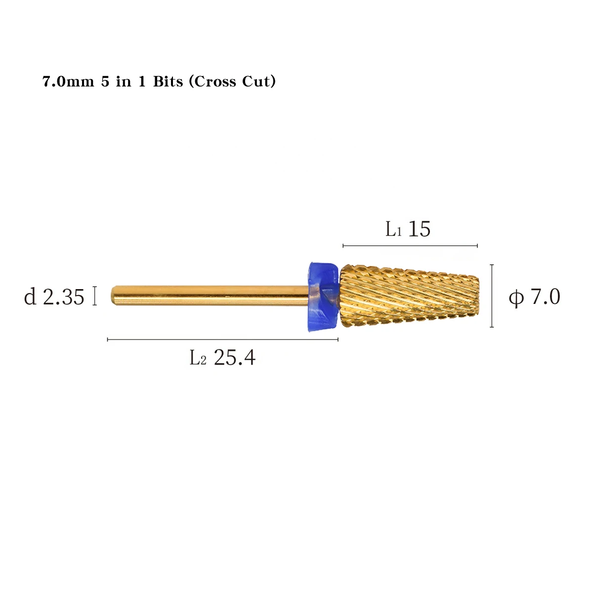 Lucida 7.0mm Professional  5 in 1 Cross Cut Bit  3XC-2XF Top Quality Tungsten Carbide Nail Drill Bit Manicure Hot sales