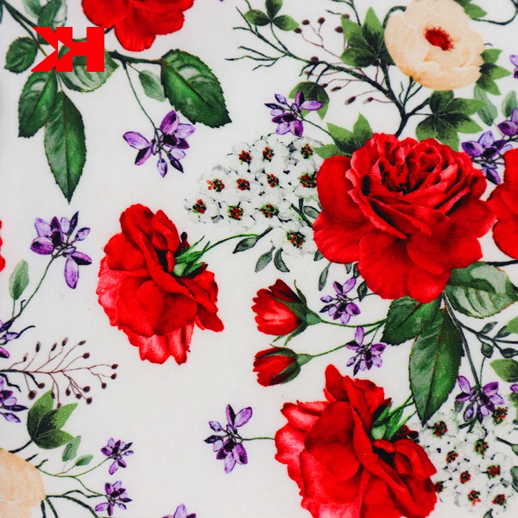 2021 New Arrival 220GSM 155cm 95% cotton 5% spandex floral printed lycra fabric for garment
