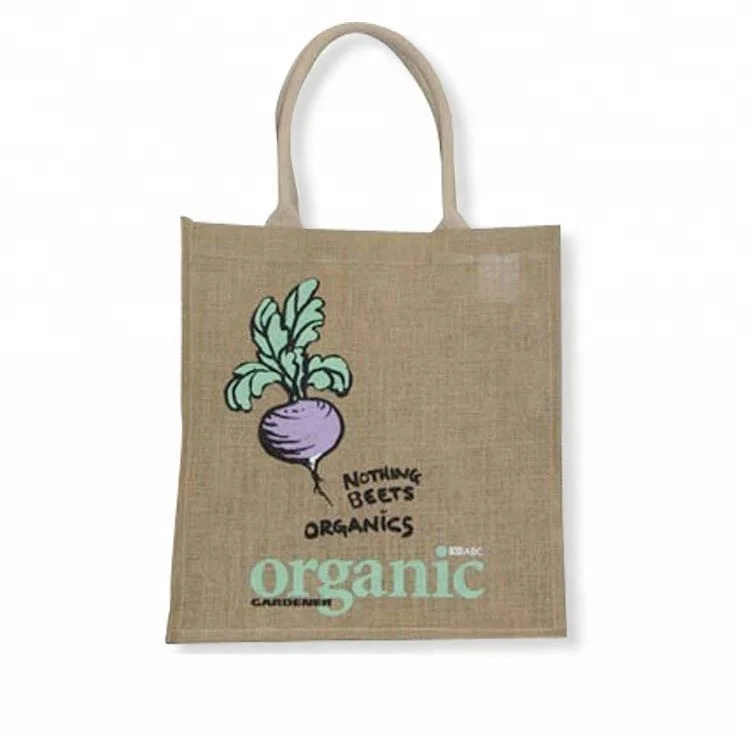 New beautiful custom printed jute bag cocoa beans color quality logo jute bags