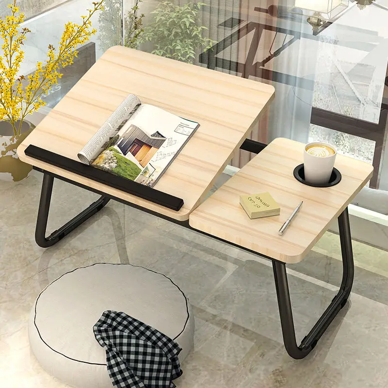 Home Office Small MDF Wood Portable Foldable Desk Folding Laptop Table For Bed Sofa Dining Tray Study Tables