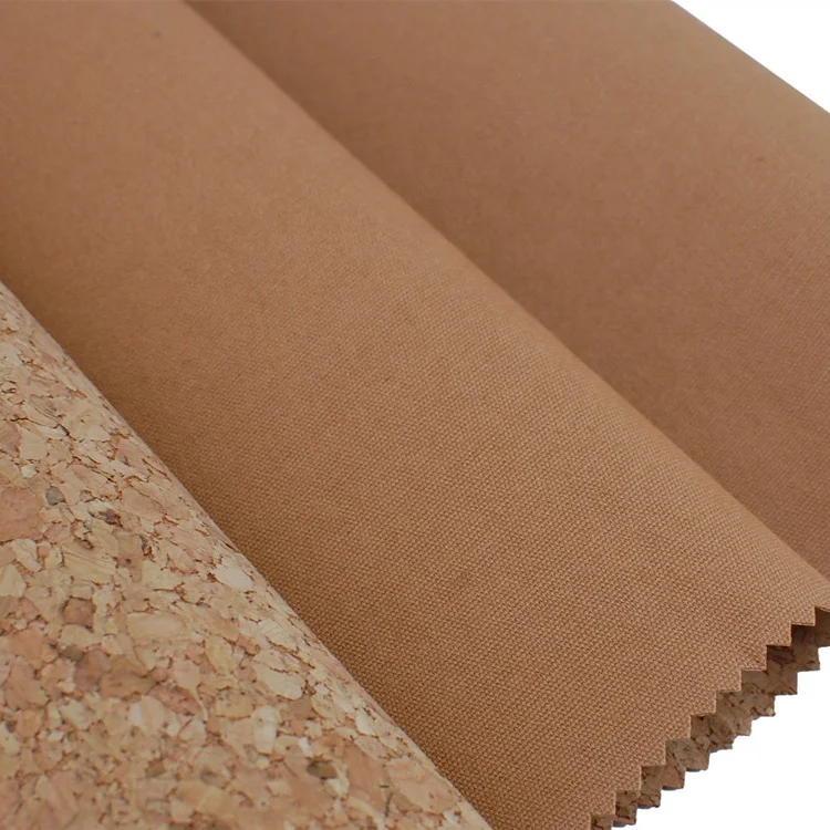  Custom Designer Natural Vegan Cork Fabric Backing 100% Cotton Leather for Shopping