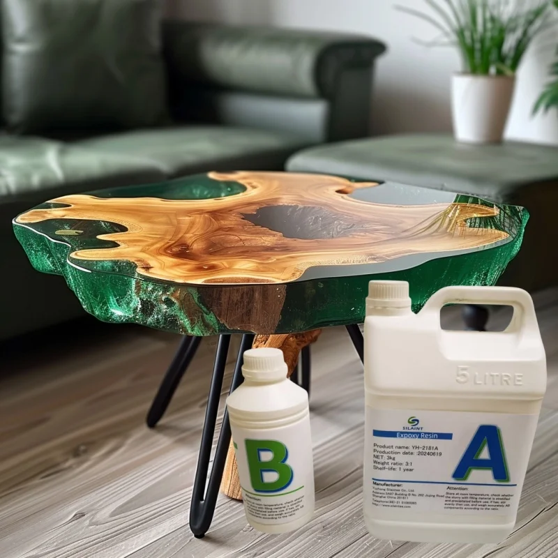 Silaintee Epoxy Resin Ab Adhesive Custom Liquid No Yellowing Fast Hard River  Deep Pouring No Bubble River Table  Glue