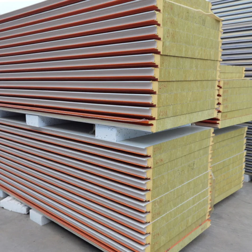 Factory Direct Rock Wool Polyurethane Facade Panel Fireproof Sandwich Panels For Storage
