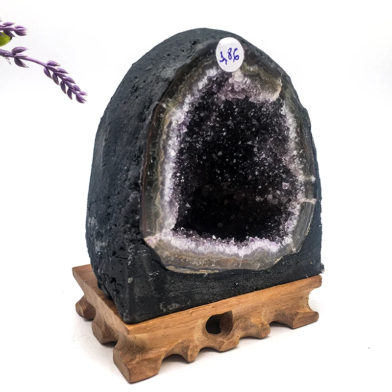 Natural  wholesale high quality dark purple amethyst geode rough crystal Uruguay amethyst cave crystal crafts for decoration